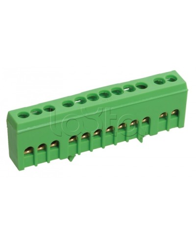 Шина ЗЕМЛЯ в корпусе изолированная на DIN-рейку ШНИ-6х9-12-К-З IEK YNN10-69-12KD-K06 в Стерлитамаке Клеммные колодки Pintop.ru
