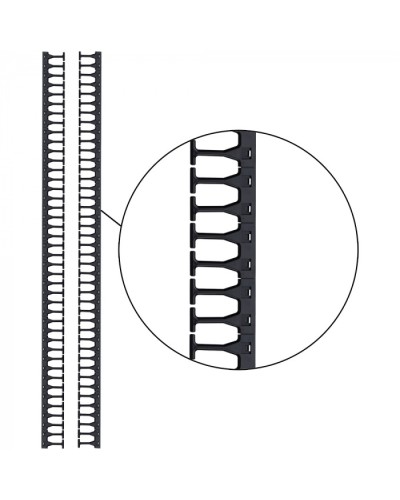 Кабельная гребенка 48U с пальцами глубиной 106 мм, 2 шт. в компл., черная LANMASTER (LAN-DC-CB-48Ux8-PF/S) в Стерлитамаке Аксессуары для стоек и шкафов Pintop.ru
