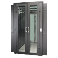 Дверь коридора развижная механические 1200 мм для шкафов LANMASTER DCS 48U, стекло, без замка LANMASTER LAN-DC-SDRM-48Ux12