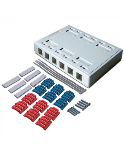 Коробка настенная на 12 кейстоунов, белая LANMASTER (LAN-MB-12K-WH) в Стерлитамаке Распределительные коробки Pintop.ru