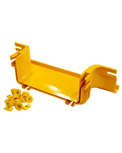 Боковой отвод на оптический лоток 360 мм, монтаж без соединителей, желтый LANMASTER (LAN-OT360-UT/NC) в Стерлитамаке Аксессуары для лотков Pintop.ru