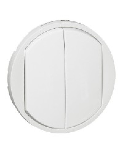 Лицевая панель для выключателя двойного белый Celiane Legrand 068002 в Стерлитамаке Аксессуары для кабель-канала Pintop.ru