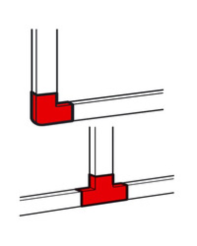 Угол плоский/отвод Т-образный для кабель-канала METRA Legrand (638199) в Стерлитамаке Аксессуары для кабель-канала Pintop.ru
