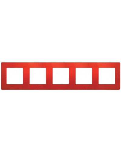 Рамка 5 постов Etika красный Legrand 672535 в Стерлитамаке Аксессуары для кабель-канала Pintop.ru