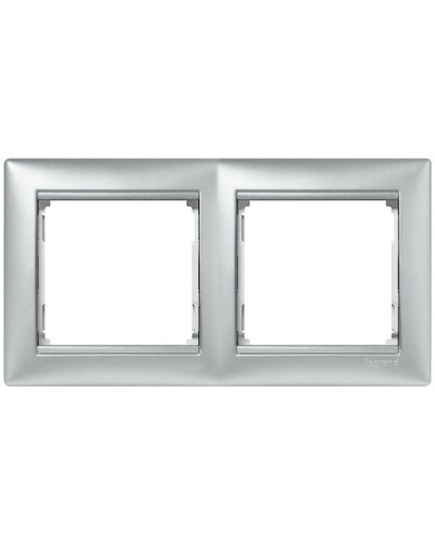 Рамка 2 поста горизонтальный монтаж алюминий Valena Legrand 770152 в Батайске Аксессуары для кабель-канала Pintop.ru