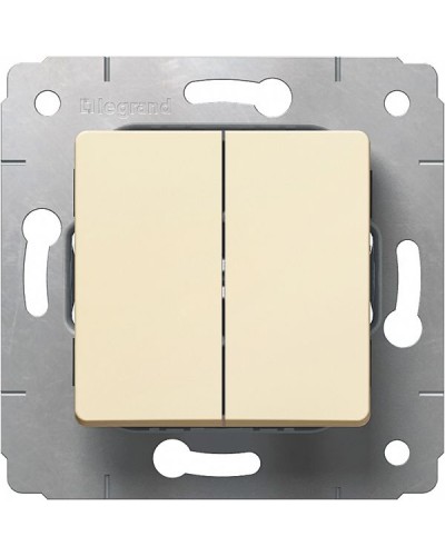 Выключатель двухклавишный автоматические клеммы 10 А 250 В слоновая кость Cariva Legrand 773758 в Стерлитамаке Аксессуары для кабель-канала Pintop.ru