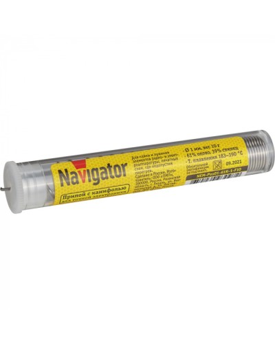 Припой Navigator 93 097 NEM-Pos01-61K-1-F10 (ПОС-61, колба, 1 мм, 10 гр) в Стерлитамаке Аксессуары для кабель-канала Pintop.ru