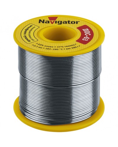 Припой Navigator 93 778 NEM-Pos05-63K-1-K200 (ПОС-63, катушка, 1 мм, 200 гр) в Стерлитамаке Аксессуары для кабель-канала Pintop.ru