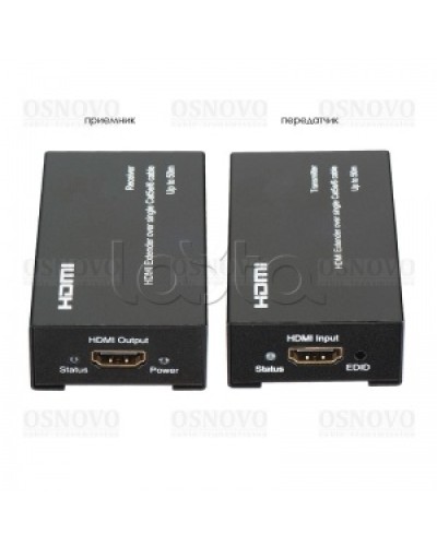 Комплект для передачи HDMI по одному кабелю витой пары CAT5e/6 до 50м OSNOVO TA-Hi/1+RA-Hi/1 в Стерлитамаке Видеоусилители, Модуляторы, Делители Pintop.ru