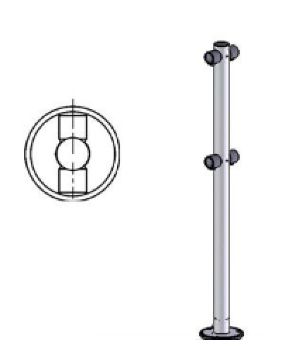 Стойка ограждения i-образная двухсторонняя Oxgard Стойка ограждения i-образная (ВЗР 1996.02) в Стерлитамаке Ограждения Pintop.ru