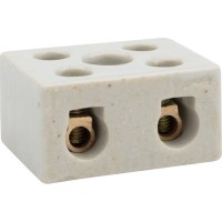 Клемма керамическая винтовая КВ 12 мм² 2 пары контактов с крепежным отверстием (50 шт./уп.) REXANT (07-6223)