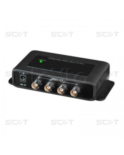Усилитель-разветвитель видеосигнала HDCVI / TVI / AHD (1вх./4вых.) SC&T CD104HD в Стерлитамаке Видеоусилители, Модуляторы, Делители Pintop.ru