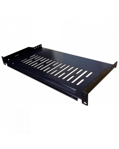 Полка фронтальная, с возможностью установки заднего фиксатора, 250 мм, 1U, 18 кг TWT (TWT-CB-SFBF250-1U/18) в Стерлитамаке Полки для шкафов и стоек Pintop.ru