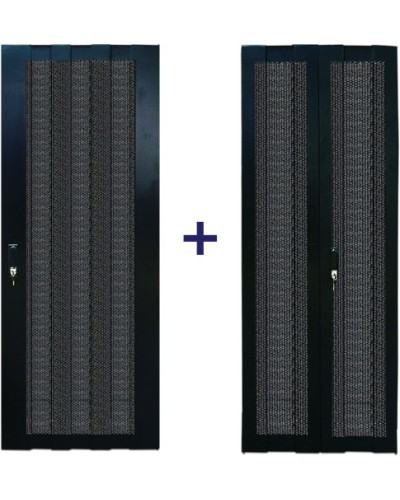 Комплект дверей 42U, 600 мм, черный, передняя - перфорированная, задняя - распашная перфорированная TWT TWT-CBB-DR42-6x-S-P1 в Стерлитамаке Аксессуары для стоек и шкафов Pintop.ru