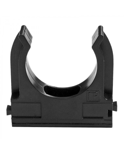 Держатель Экопласт (клипса) для труб D32мм (черный) в Стерлитамаке Аксессуары для кабель-канала Pintop.ru