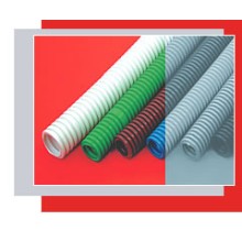 Труба гофрированная HFFR тяжелая диам 32 мм, с зондом, без галогена, трудногорючая, цвет серый Экопласт 21132HFR