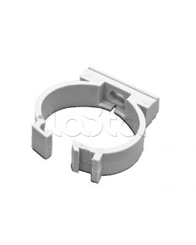 Держатель с защелкой для гофрированной или жесткой гладкой трубы D20 мм Экопласт 41620 в Стерлитамаке Держатели, клипсы, скобы Pintop.ru