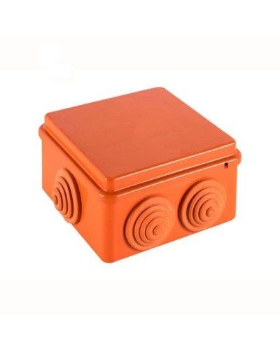 JBS100 Коробка огн. E110, о/п 100х100х55мм, без галогена, 6 вых., IP55, 10P, (0,15-2,5 мм2), цвет оранж. Экопласт (43427HF) в Стерлитамаке Распределительные коробки Pintop.ru