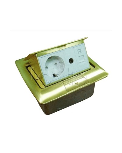 Люк встраиваемый на 1,5 модуля (45х45 мм) с коробкой, латунь, IP44 Экопласт 70023 в Стерлитамаке Системы лючков и колонн Pintop.ru