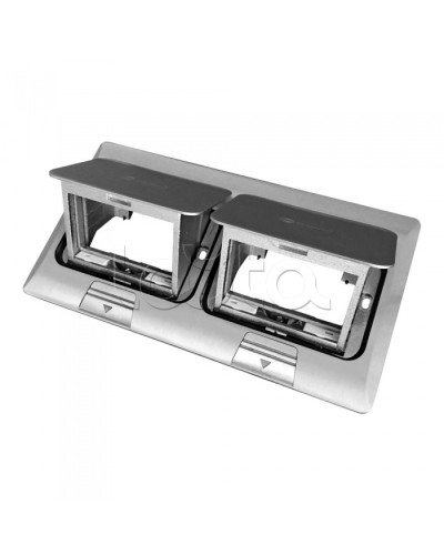 Люк в пол на 2x1,5 поста (45х45мм) в комплекте с коробкой и суппортом, сталь Экопласт (70026) в Стерлитамаке Системы лючков и колонн Pintop.ru