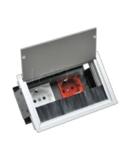 Люк настольный встраиваемый на 2 модуля (45х45мм) с крышкой, алюминий IP20 Экопласт 70042 в Стерлитамаке Системы лючков и колонн Pintop.ru