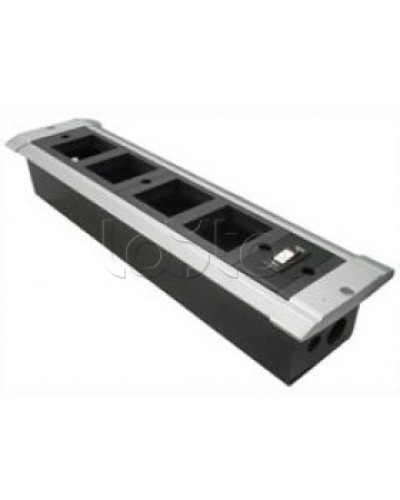 Блок настольный встраиваемый, с выключателем нагрузки на 4 модуля (45х45мм) для креп. к столу (алюмин) Экопласт 70324 в Стерлитамаке Аксессуары для кабель-канала Pintop.ru
