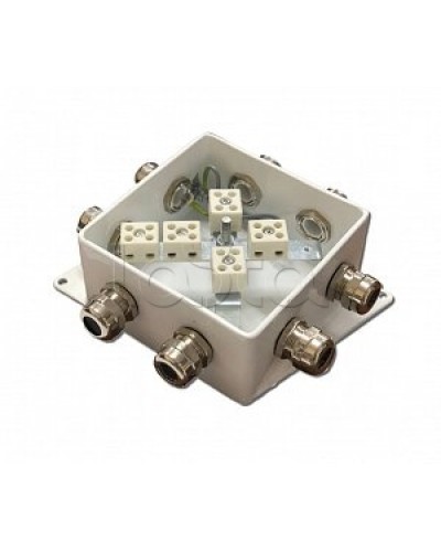 Коробка монтажная огнестойкая Гефест КМ-О (10к)-IP66-120х120, пять вводов в Стерлитамаке Распределительные коробки Pintop.ru