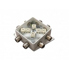 Коробка монтажная огнестойкая Гефест КМ-О (12к*6,0)-IP66-120х120, семь вводов