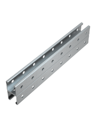 Страт-профиль двойной 41х41 L200 мм s:3,0 (тройная перфорация) HD85 КМ-профиль (2STPV41-41-200 3P HD85) в Стерлитамаке Аксессуары для лотков Pintop.ru