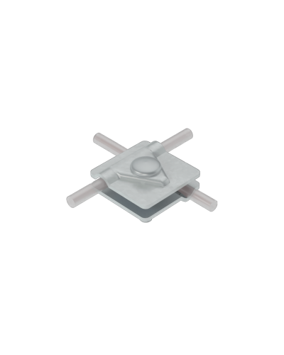 Универсальный соединитель для прутка Ø 5-10 мм с 2 пластинами 40х40 мм TD КМ-Профиль (2USM-D5-10 TD) в Стерлитамаке Аксессуары для лотков Pintop.ru