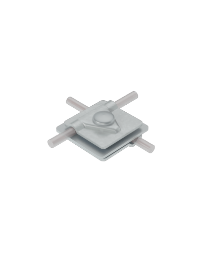 Универсальный соединитель для прутка Ø 5-10 мм с 3 пластинами 40х40 мм CU КМ-Профиль (3USM-D5-10 CU) в Стерлитамаке Аксессуары для лотков Pintop.ru