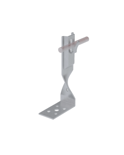 Угловой держатель зажимной скрученный для прутка Ø 5-8 мм H140 мм CU КМ-Профиль (UDZS-H140-D5-8 CU) в Стерлитамаке Монтажные материалы Pintop.ru