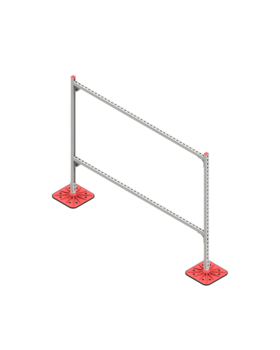 Опорная конструкция для горизонтальных прямоугольных воздуховодов и металлических лотков кабеленесущих систем TECHNORAPTOR FOOT 2000х1500 HD КМ-профиль (KM-TR-F-SSHRAD-2000-1500 HD) в Стерлитамаке Системы видеонаблюдения Pintop.ru