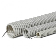 Труба гофрированная тяжелая самозатухающая ТГТ СЗПВХ 32 мм с зондом (50 м) ПожТехКабель