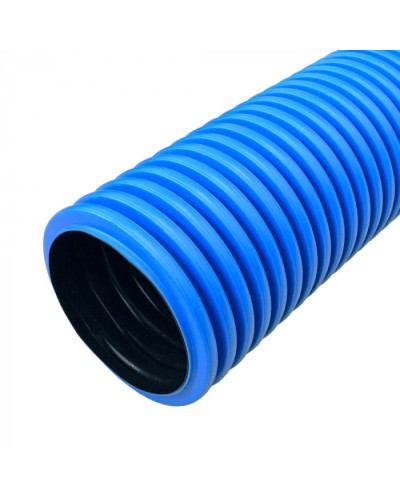 Труба гофрированная двустенная ПНД жесткая тип 1250 (SN26) синяя d110 мм 6м (36м/уп) Промрукав (PR15.01051) в Стерлитамаке Труба гофрированная Pintop.ru