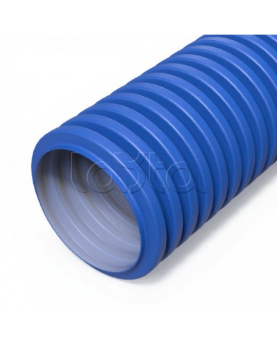 Труба гофр двустенная ПНД гибкая вентиляционная голубая (RAL 5012) d75 мм (50м/уп) Промрукав (PR15.0280) в Стерлитамаке Труба гофрированная Pintop.ru