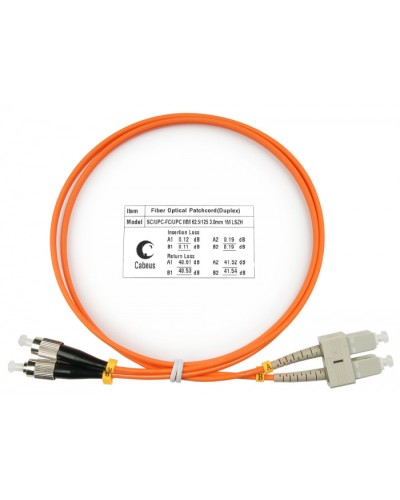 Шнур оптический duplex SC-FC 62,5/125 mm 1м LSZH Cabeus FOP-62-SC-FC-1m в Стерлитамаке Патч-корды оптические Pintop.ru