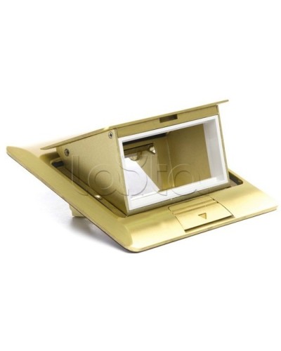 Люк в пол на 2 модуля (45х45мм), латунь Экопласт 70020 в Стерлитамаке Системы лючков и колонн Pintop.ru