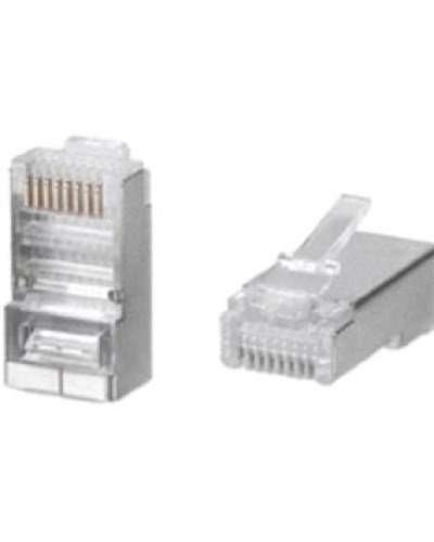 Разъем RJ-45(8P8C) под витую пару, категория 5e (50 µ/ 50 микродюймов), универсальный (для одножильного и многожильного кабеля) экранированный (100 шт) в Стерлитамаке Коннекторы и разъемы Pintop.ru