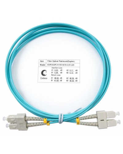 Шнур оптический duplex SC-SC 50/125 mm OM3 2м LSZH Cabeus FOP-50-SC-SC-2m в Стерлитамаке Патч-корды и пигтейлы Pintop.ru