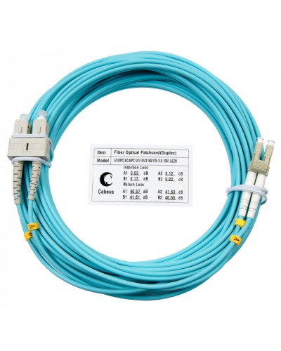 Шнур оптический duplex LC-SC 50/125 mm OM3 10м LSZH Cabeus FOP-50-LC-SC-10m в Стерлитамаке Патч-корды и пигтейлы Pintop.ru