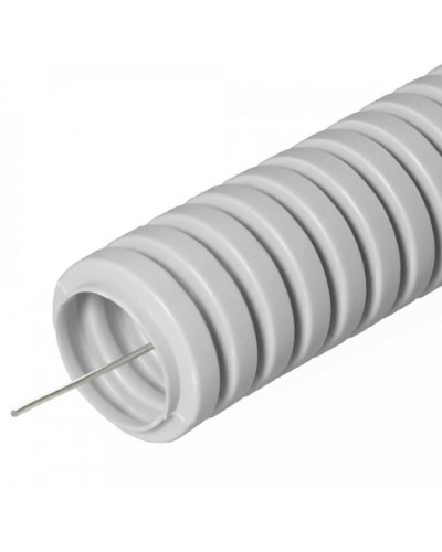Труба гофрированная ПВХ тяжелая 750 Н серая с/з д20 (50м/уп) Промрукав (PR.0120415) в Стерлитамаке Труба гофрированная Pintop.ru