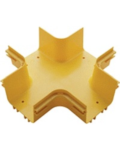 Х-соединитель оптического лотка 120 мм, желтый LANMASTER LAN-OT120-XT в Стерлитамаке Аксессуары для кабель-канала Pintop.ru