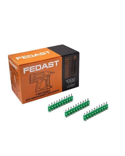 Гвозди 3,0*16 мм усиленные для монтажного пистолета (1000 шт/уп) FEDAST (fd3016eg) в Стерлитамаке Крепеж: Дюбели, шурупы, саморезы Pintop.ru