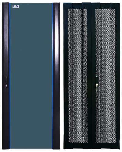 Комплект дверей 42U, 800 мм, черный, передняя - стекло, задняя - распашная перфорированна TWT TWT-CBB-DR42-8x-S-GP в Стерлитамаке Аксессуары для стоек и шкафов Pintop.ru