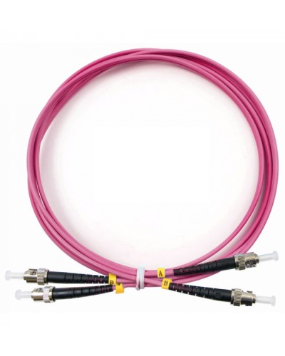 Шнур оптический duplex ST-ST 50/125 mm OM4 1м LSZH Cabeus FOP-50-OM4-ST-ST-1m в Стерлитамаке Патч-корды оптические Pintop.ru