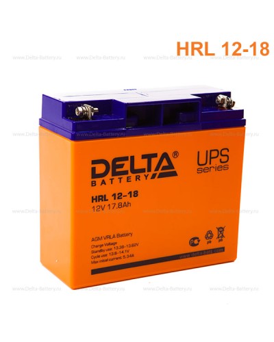 Аккумулятор свинцово-кислотный Delta HRL 12-18 в Стерлитамаке Электротехническое оборудование Pintop.ru