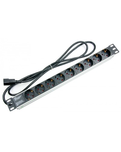 Блок на 9 розеток IEC 320 горизонтальный для 19 шкафов Cabeus PDU-9P-2IEC в Стерлитамаке Блоки розеток Pintop.ru