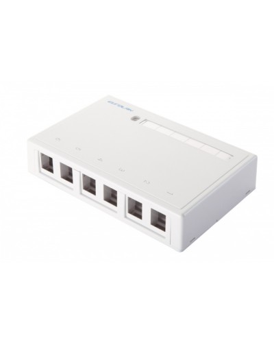 Коробка арендатора 6 портов Eurolan (12B-00-06WT) в Стерлитамаке Распределительные коробки Pintop.ru