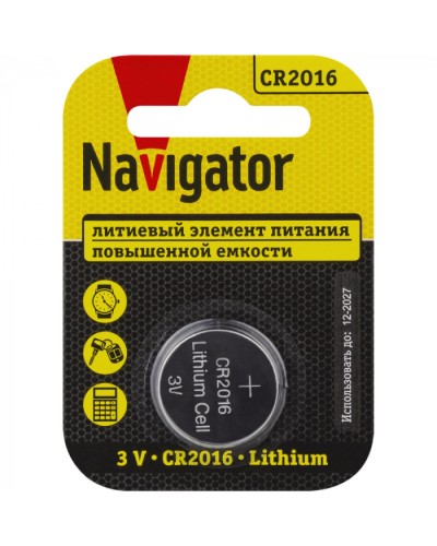Элемент питания Navigator 93 821 NBT-CR2016-BP1 в Стерлитамаке Электротехническое оборудование Pintop.ru